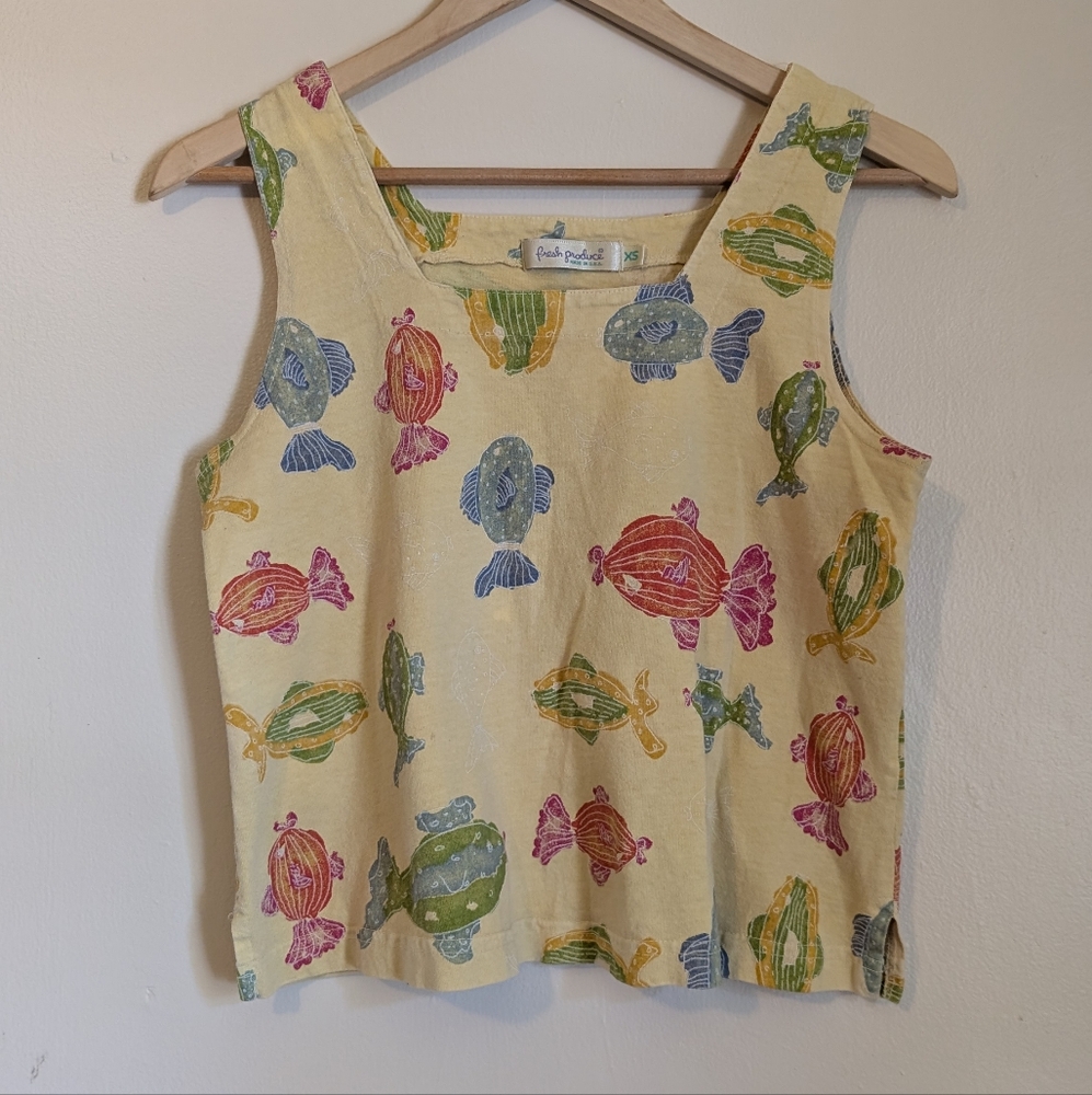 Fresh Produce Yellow Square Neck Fish Tank XS